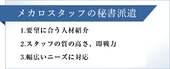 メカロスタッフの秘書派遣